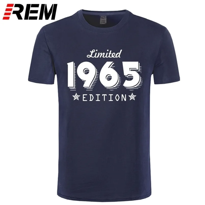 1965 Begränsad utgåva Gulddesign Mäns Svart T-shirt Cool Casual Pride T Shirt Men Unisex Fashion Tshirt Löst Storlek 210716