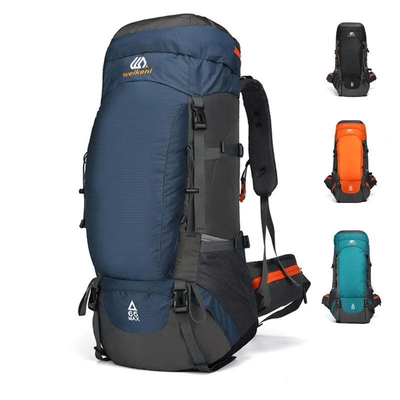 旅行メンズバックパック大容量ブルー屋外登山バックバッグ防水ナイロンクロス2021男性Womensports Bagpack