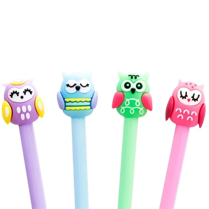 30 teile/los 0,5mm Kawaii Und Niedliche Eule Neuheit Briefpapier Für Kinder Mädchen Geschenk Cartoon Neutral Stift 210330