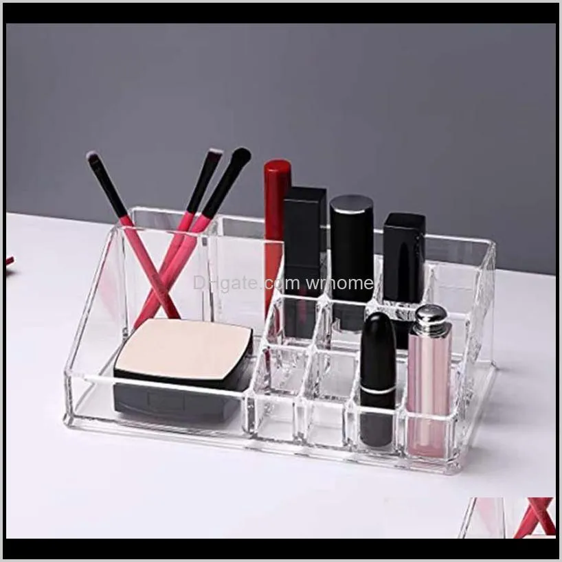 Makeup Organizer Clear Plastic Lipsticks Brushes Display Holder F1CC Storage Boxes & Bins