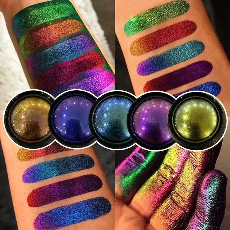 Chameleon oogschaduw metaalachtige glanzende oogschaduwpalet Potato poeder pigment Professionele ogen make -upfeest cosmetica