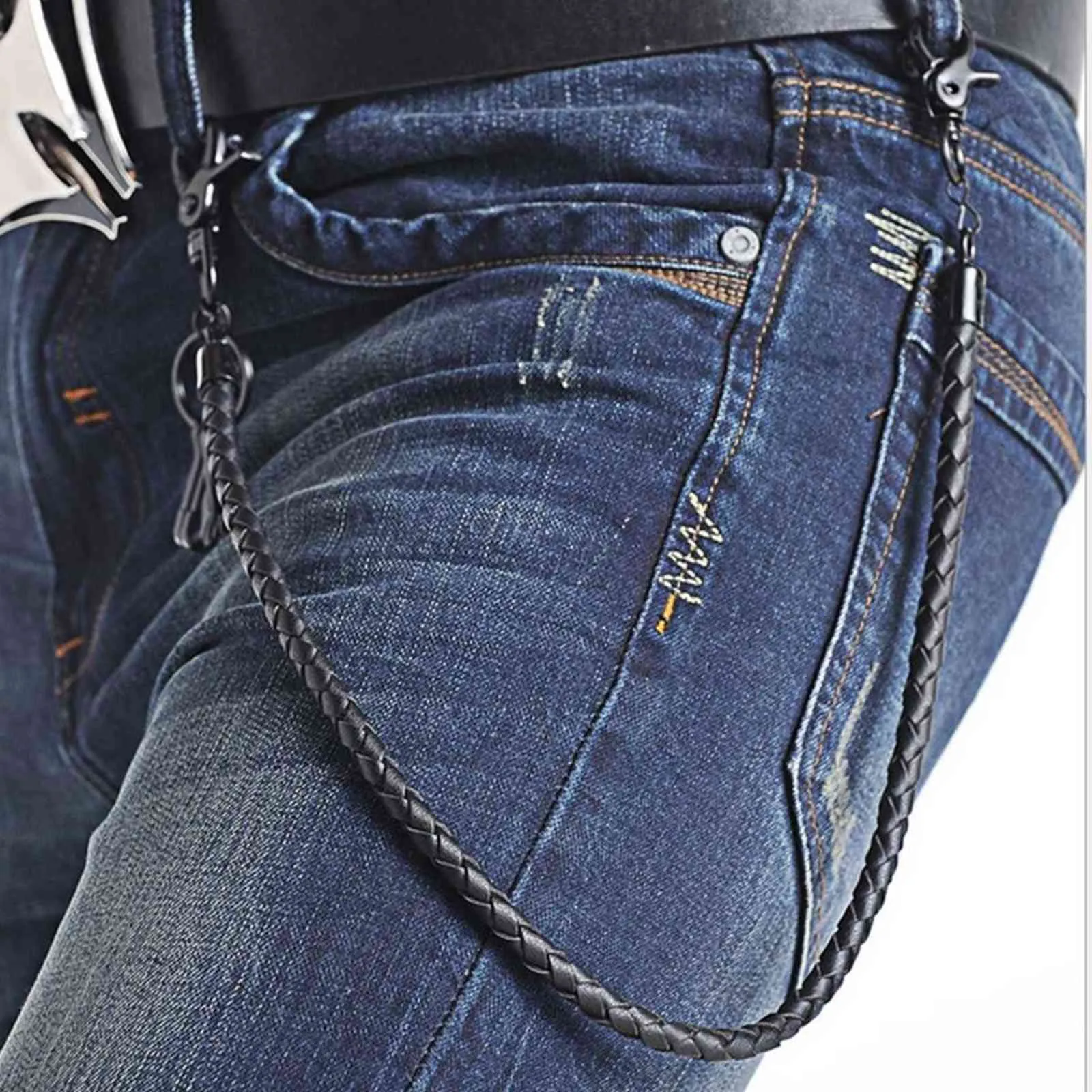 Mens Classic Punk Leather Mens Leather Keychain For Jeans Mens Classic Punk Leather Mens Leather Keychain For Jeans