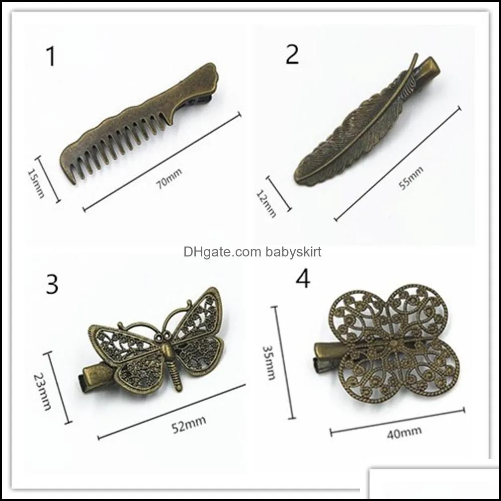 Hot selling Bronze Vintage Hair Clips 15 Styles Women Elegance Lady Hairpins Fashion Alloy Hair Clip hairpin Hair Accessories