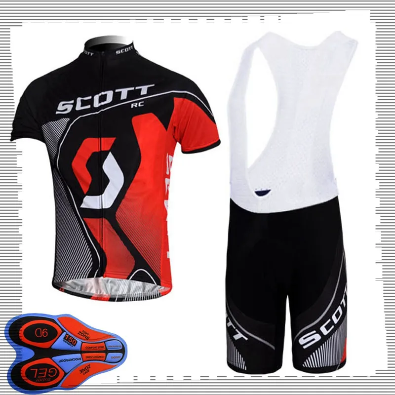 Scott Team Cykling Kortärmad Jersey (Bib) Shorts Sätter Mens Sommar Andningsväg Cykelkläder MTB Bike Outfits Sport Uniform Y210414202