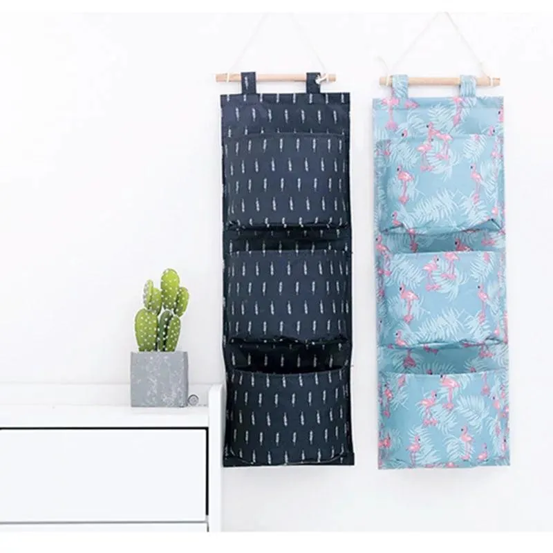 Storage Bags Waterproof Cloth Hanging Bag Wall Mounted Wardrobe Closet Organizer Cosmetic Toys Pouch Container Bedroom Home