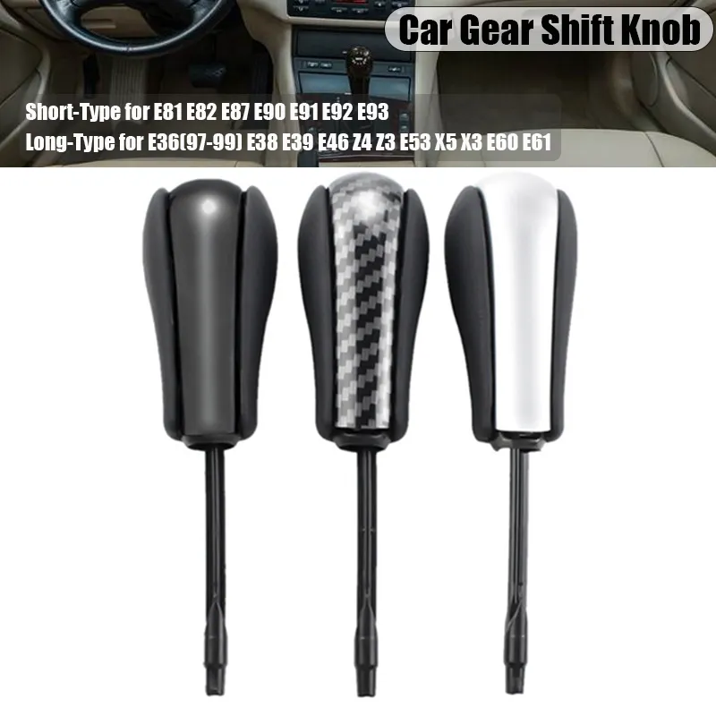 Svart / Silver / Kolbil Truck Styling Automatiska fordon Gear Shift Knob Stick för E46 E60 E39 E83 E53 E61 3 5 7 x Serie