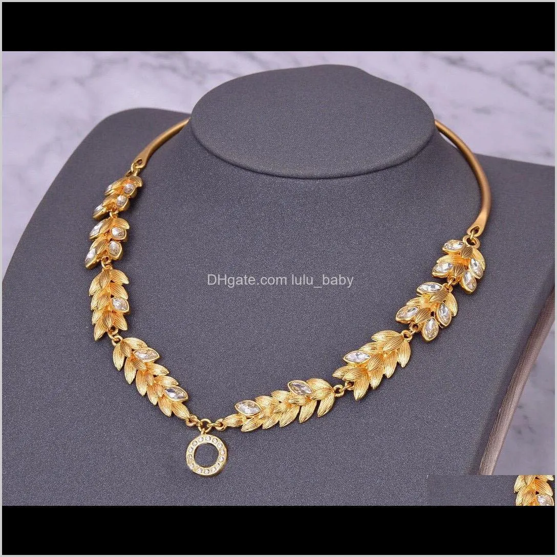 fashion gold cz necklace for lady women party wedding lovers gift engagement jewelry for bride