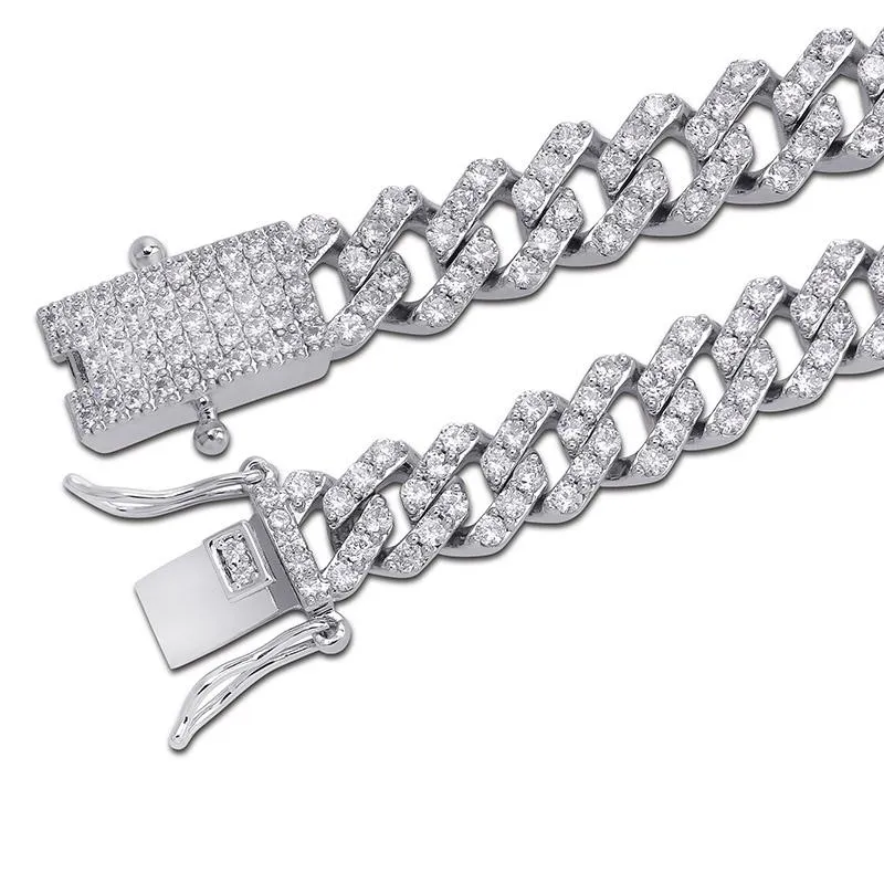 Länk, kedja oh hip hop iced out bling cz män armband mode 7 8 9 tum långa miami kubanska armband manliga hiphop smycken gåvor