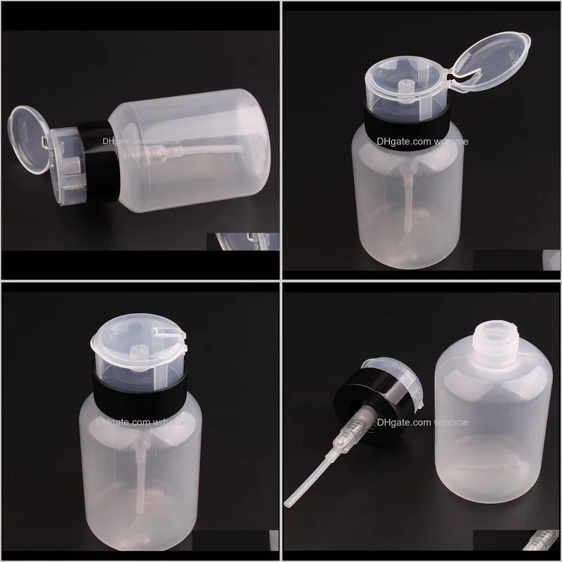220ml Top Quality Empty Pump Dispenser Liquid UV Gel Polish Nail Art Polish Clean Acetone Bottle Cleanser Remover Bottle