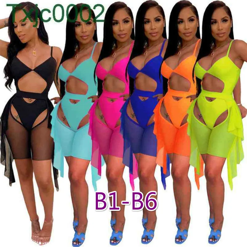 Womens Two Pieces Set Mesh Badsuits Designer Tie Dye Gedrukt Badmode Sexy Slanke Ontworpen Push Up Bra Halter Top en Broek Bikini Pak