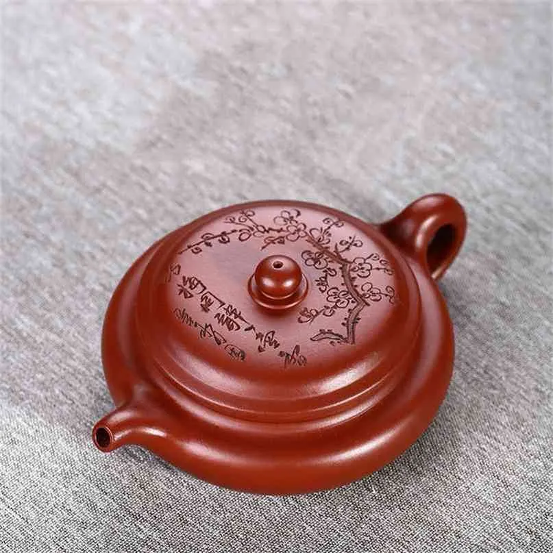 Mud Dahongpao Yixing Teapot Flat Drum Handmade Purple Clay Kettle Send Gift Box 210724