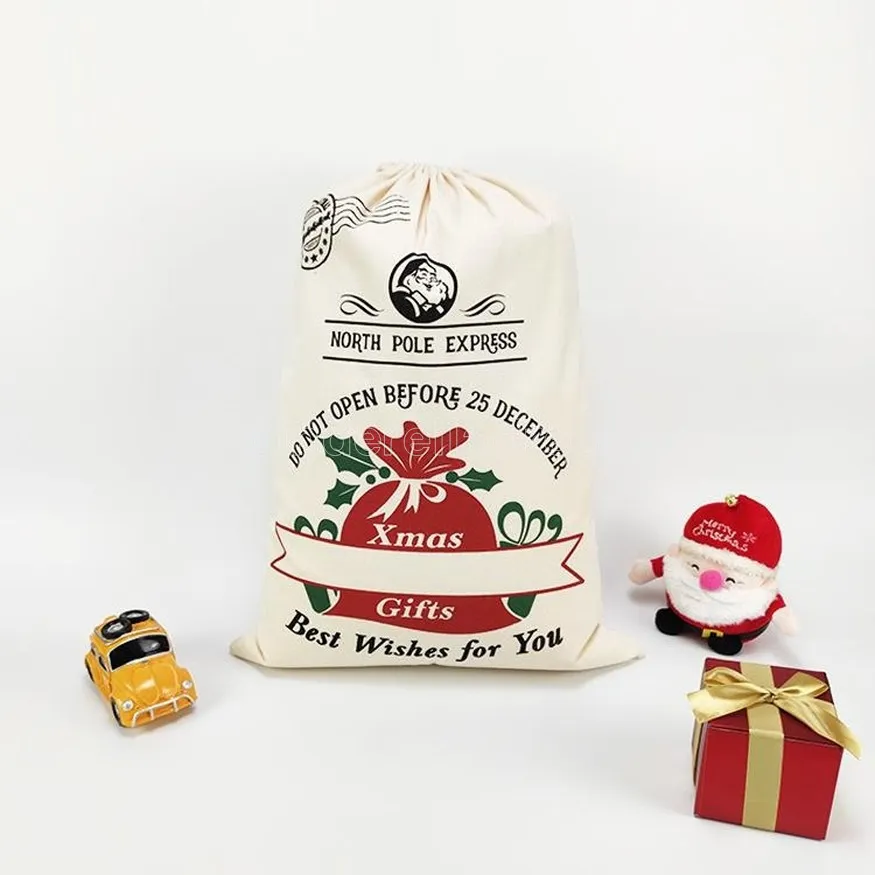 パーティーの装飾クリスマスギフトバッグクリスマス要素ピックアップトラックツリークリスマス袋純粋な綿のビームの口キャンディーポケットTiktok Dhl Fast Cy23
