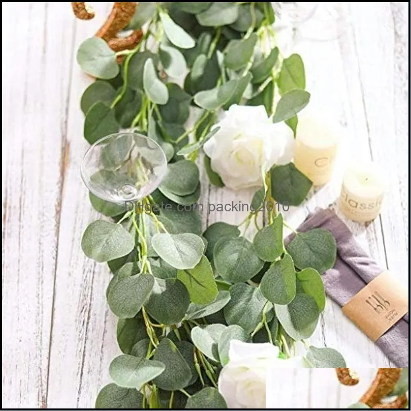 Decorative Flowers & Wreaths 1M/1.5M Artificial Plant Simulated Eucalyptus Fashion Festive Ornament Po Props Romantic Creative Greenery