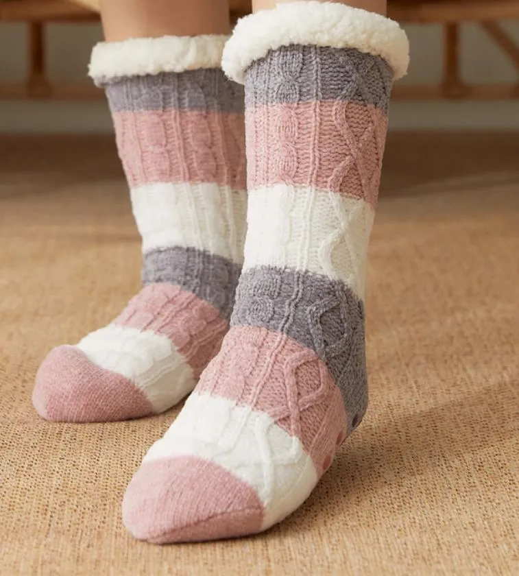 Cozy Knitted Fuzzy Slipper Fluffy Bed Socks For Women Soft, Thick