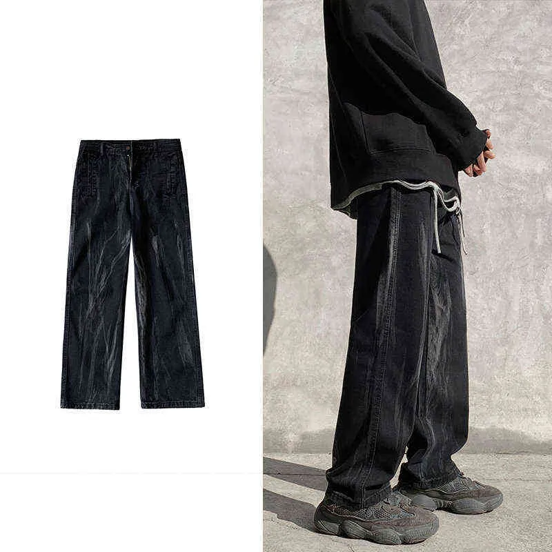 2022 Nowy Hip Hop Cargo Dżinsy Spodnie Męskie Moda Casual Harem Joggers Spodnie Mężczyźni Streetwear Denim Jeans Mężczyźni Plus Rozmiar G0104