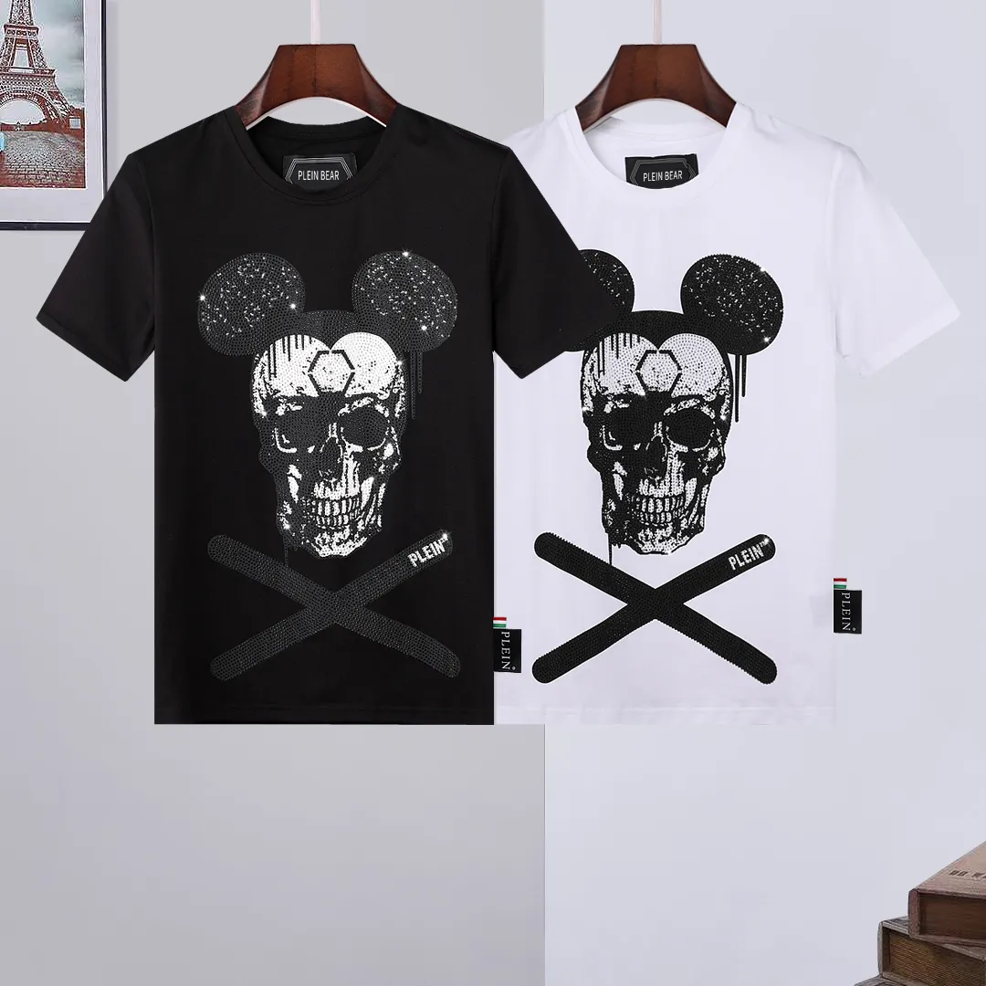 PLEIN BEAR T SHIRT Camisetas de diseñador para hombre Rhinestone Skull Men T-shirts Clásica de alta calidad Hip Hop Streetwear Camiseta Casual Top Tees PB 16322