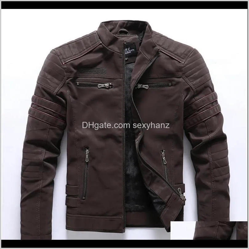 autumn winter men`s leather jacket casual fashion stand collar motorcycle jacket men slim pu leather coats