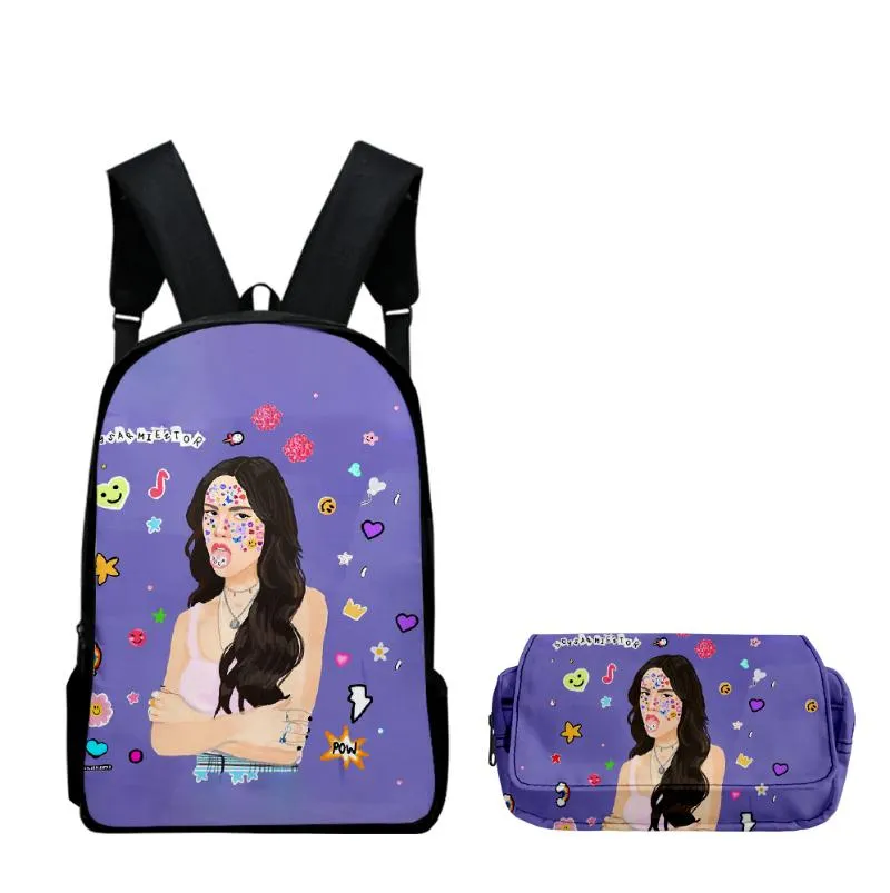 Plecak Olivia Rodrigo Kwaśna Szkoła 2 Sztuk / Zestaw Chłopcy Dziewczyny Oxford Wodoodporna Plecak Szkołowy Plecaki Piórnik Laptop