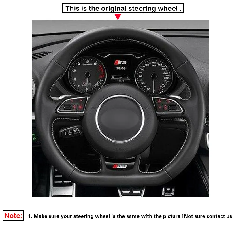Hand Stitched Black Suede Steering Wheel Covers Makro For Audi A5