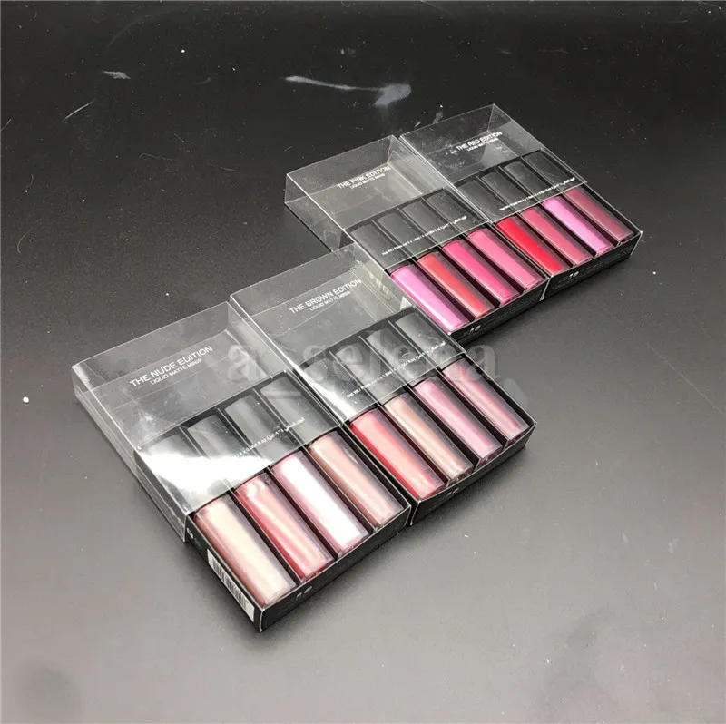 Lip Gloss Liquid Lipstick Zestaw Czerwony Nude Brown Pink Edition Mini Matte Lipgloss 4PCS/SET (4 x 1,9 ml)