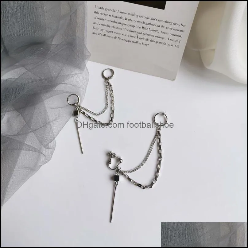 Creative Personality Hip-Hop Punk Wind Earrings Chain Type A Word Tassels Eardrop Women Jewelry Gifts Dangle & Chandelier