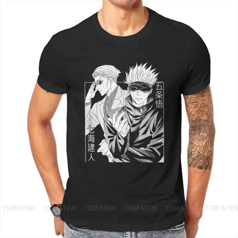Jujutsu Kaisen Anime Kento Nanami Satoru Tshirt High Quality Graphic Men Summer Men's Clothes Cotton Harajuku T Shirt G1222