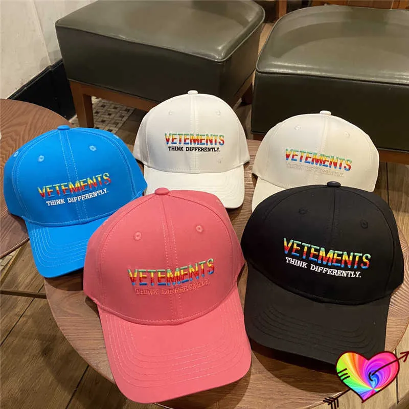 2021 vetimentos bonés de beisebol homens mulheres de alta qualidade arco-íris bordado vetimentos hats edição limitada vtm caps q0911