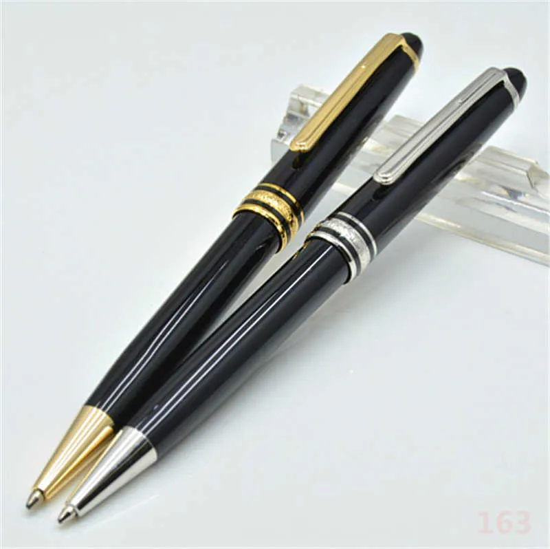 Alta qualità 163 penna a sfera nera brillante / penna a sfera penne classiche per la promozione di articoli di cancelleria per ufficio per regalo di compleanno