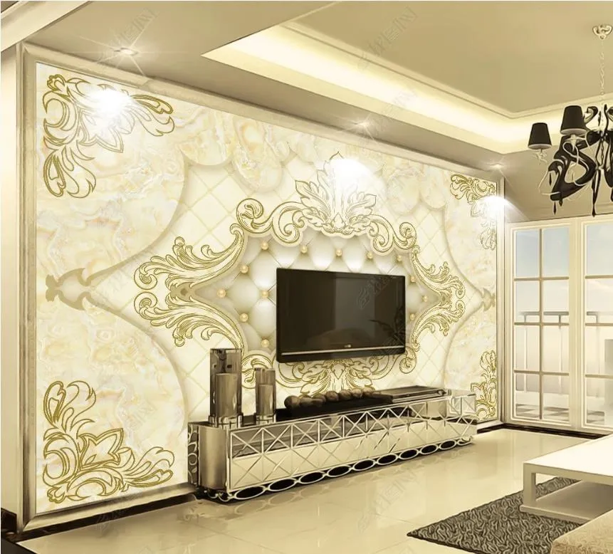 living 3d wallpaper modern wallpapers background wall Wholesale Mural Girls Room Home Decor Marble European style