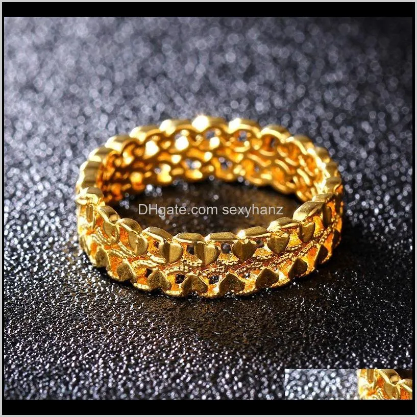 fashion 18kgp imitation gold ring gold pigment circle cut-out ring hand washing without the metal non-fading series