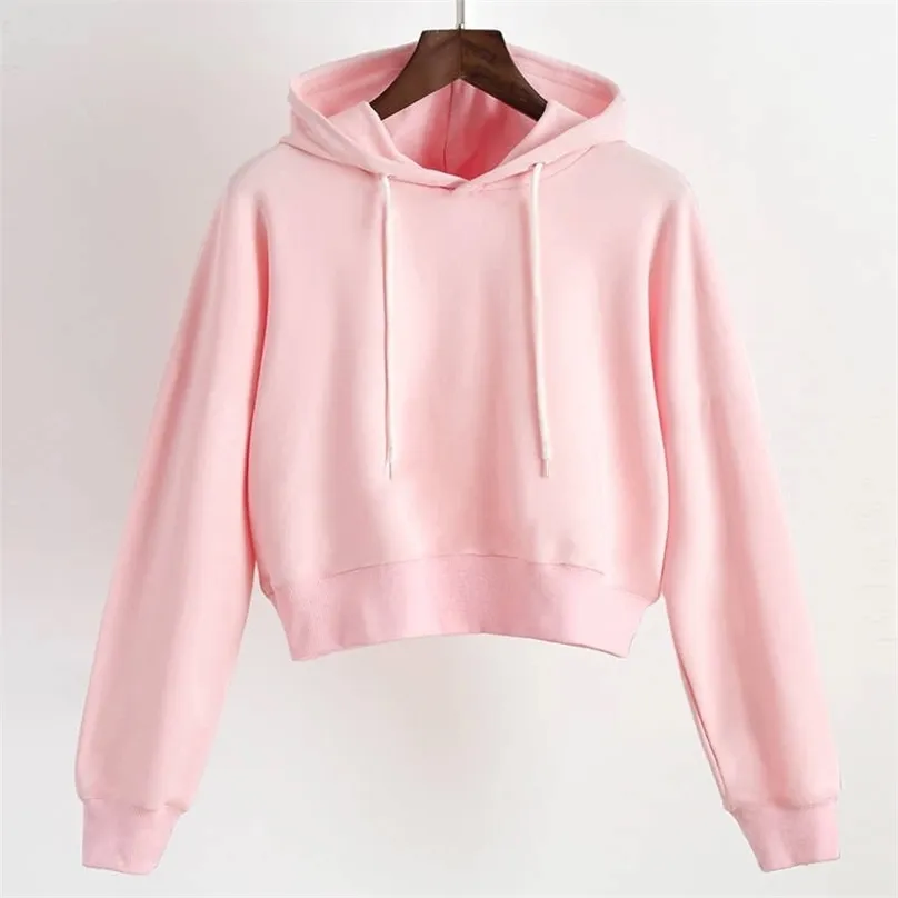 Black Rosa Branco Hoodie Mulheres Kpop Sólida Estúdio Estética Coreano Harajuku Hoodies Mulheres Crop Top Out Outono Inverno Roupa 210805