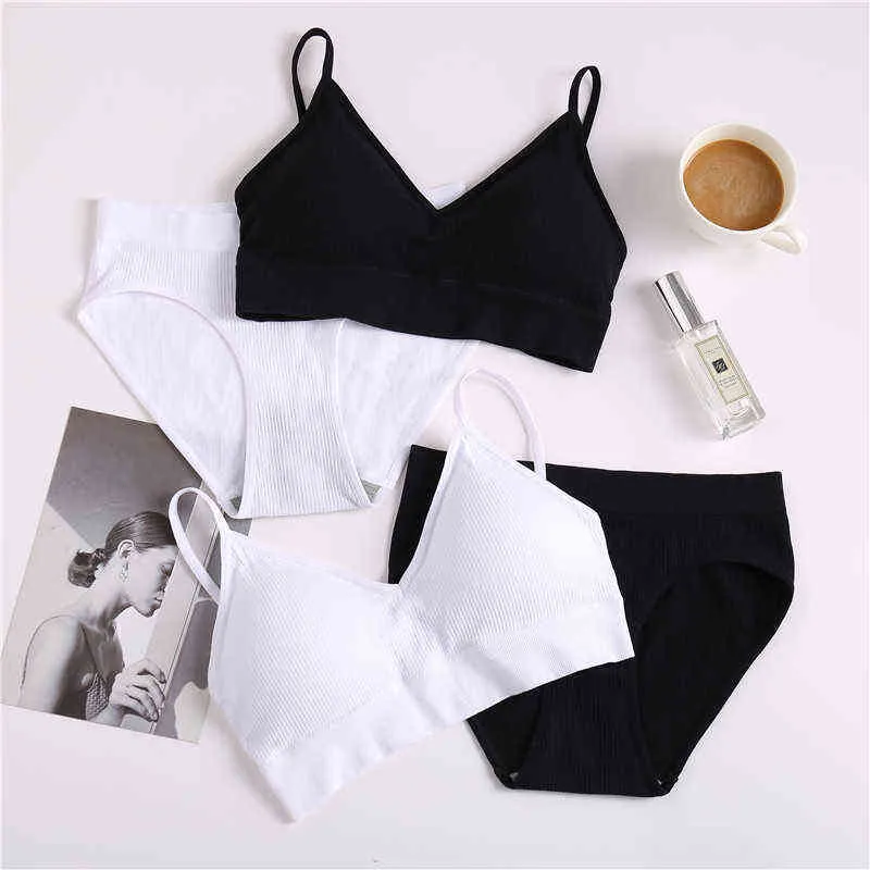 FINETOO Womens Wireless Padded Bra And Panties Set Back Soft Backless  Seamless Underwear For Fitness, S XL Sizes Available 211104 From Dou02,  $10.72