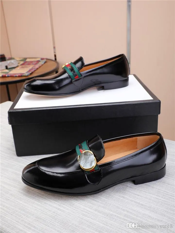 A1 Real Leather Men Designer Formell Spetsig Toe Loafers Vintage Casual Office Arbete Skor Italiensk Bröllopsklänning Oxford Chaussure Homme 22