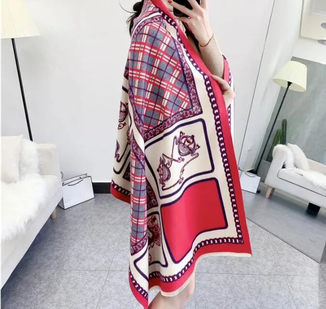 Winter new style imitation cashmere scarf double-sided thickening warm shawl factory direct sale 180*70CM