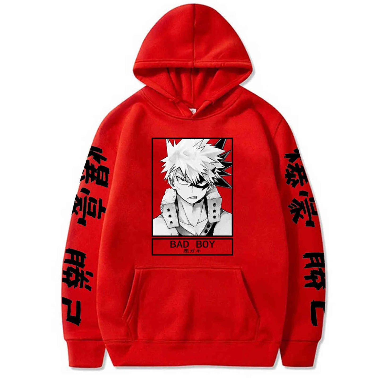 Anime Boku No Hero Academia Manga Bakugou Hoodies Graphic Sportswear Cosplay Hip Hop Clothes Y211122