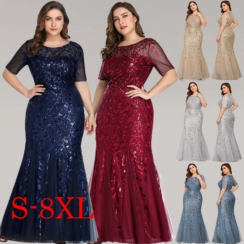 Cross border trade between Evening Dress large Sequin mesh fishtail banquet host Bridesmaid Dress