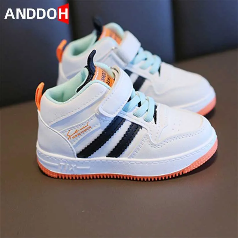 Size 21-32 Children Anti-slip Wear-resistant Casual Shoes Girls Boys Kids Soft Sole Toddler Baby Breathable Sport Sneakers 220115
