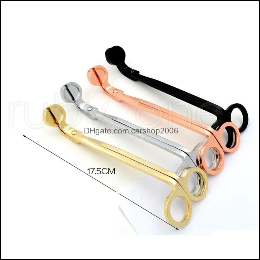Stainless Steel Candle Scissors Metal Candle Wick Trimmer Extinguisher Aromatherapy Wick Trim Cutter Hand Tools 4styles RRA4388