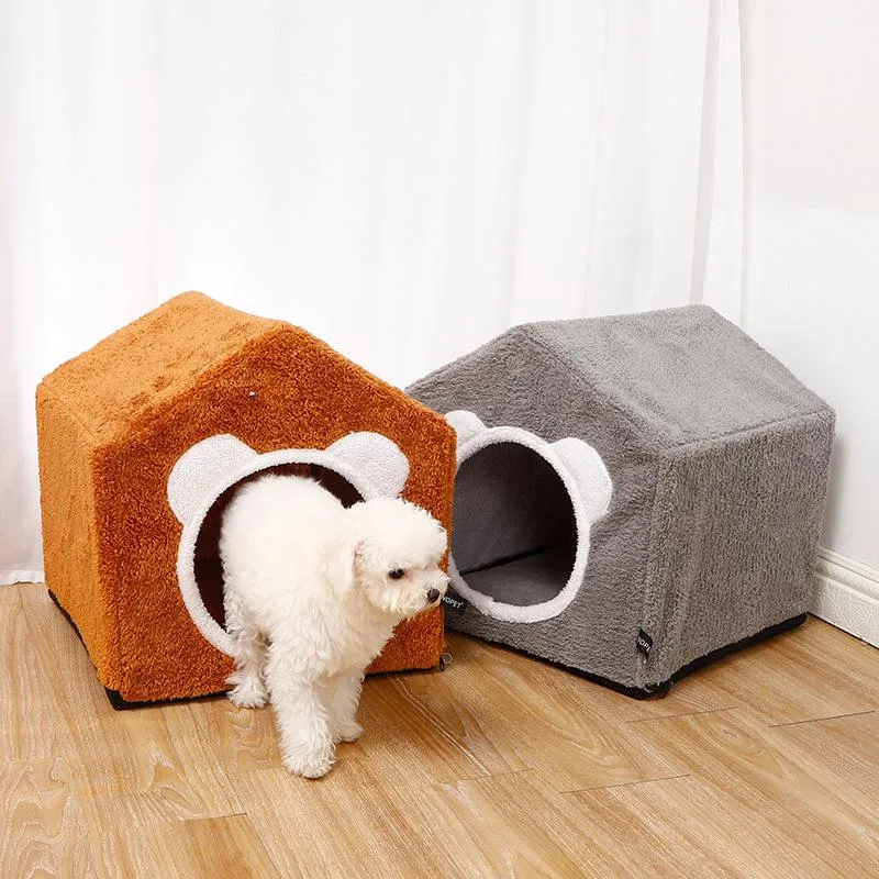 猫ベッド家具ペットドッグテントハウス犬小屋冬の温かい巣ソフトスリーピングパッド動物子犬洞窟マット供給