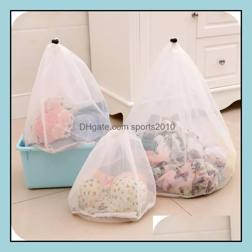 Nylon Washing Laundry Bag Foldable Portable Washing Machine Professional Underwear Bag Laundry Bags Mesh Wash Bags Pouch Basket LX1571