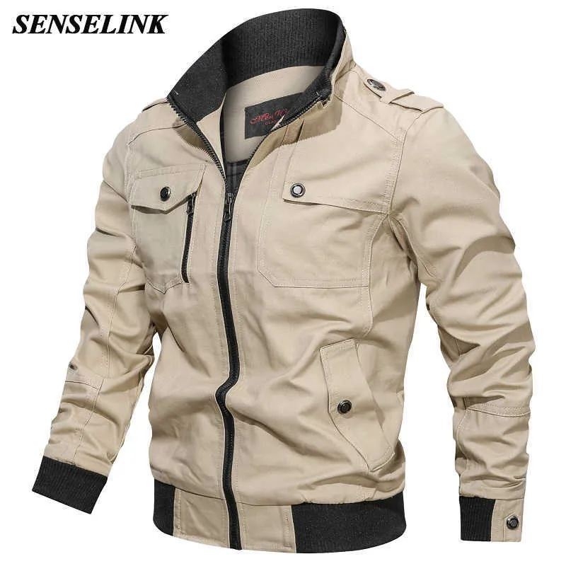 Men Spring Autumn Warm Casual Jacket Outdoor Cotton Brand Windproof Thick Military Uniform s 211013