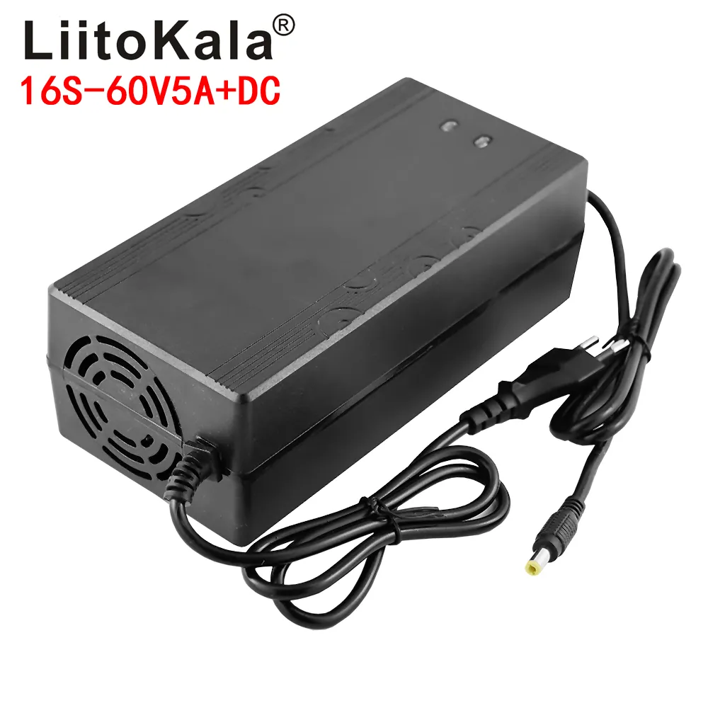 Liitokala 60V 5A 18650 리튬 배터리 팩 충전기 16String 정전류 정전압 67.2V 폴리머 충전기 DC