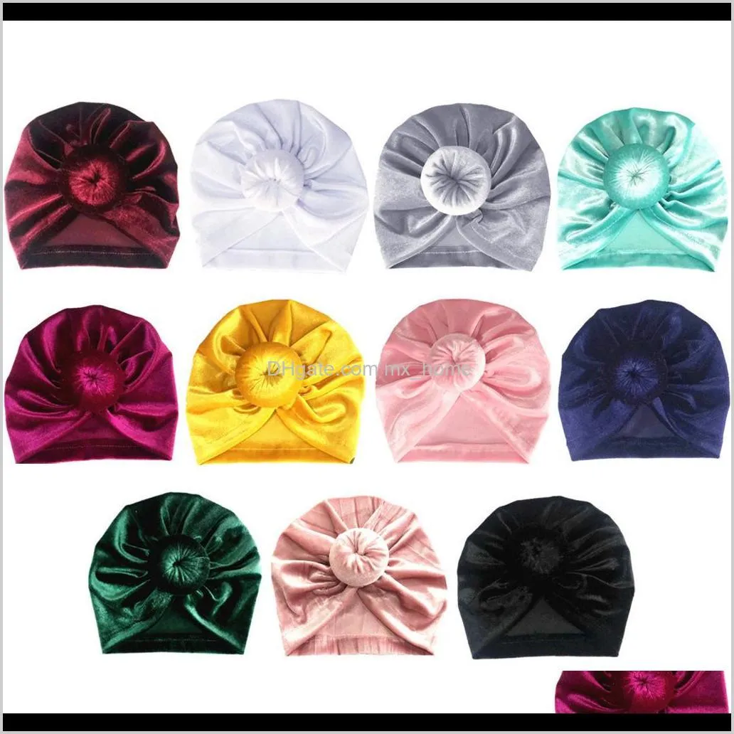 baby products golden velvet children`s  multi color warm winter fetal hat