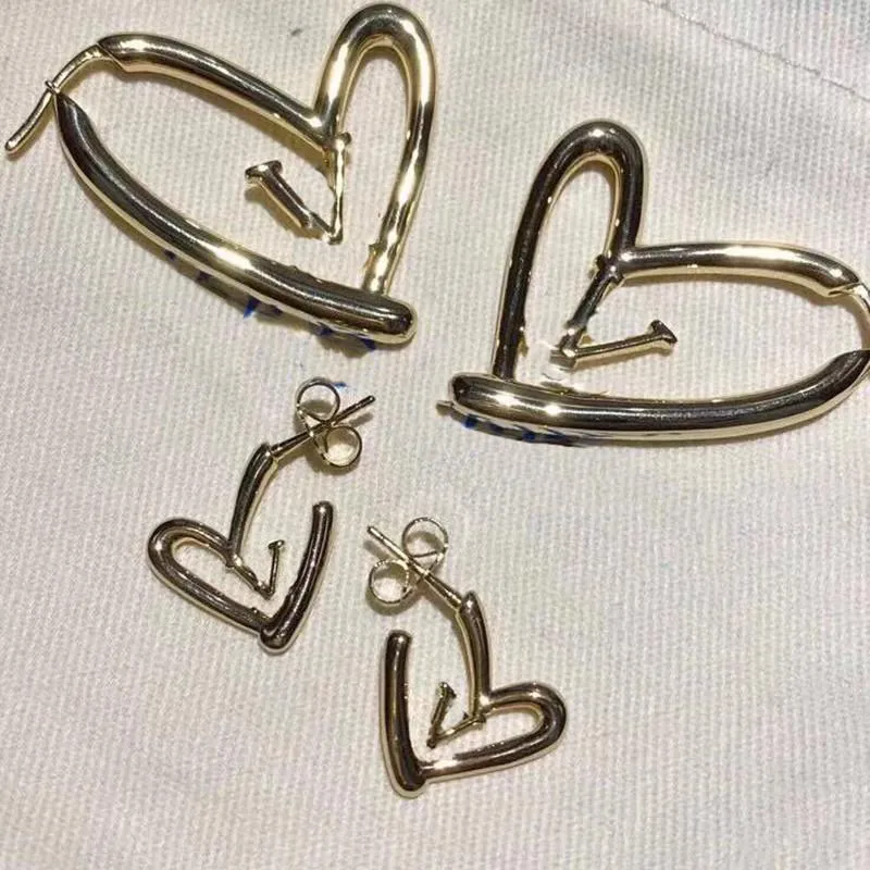 Laatste Hart Vrouwen Charm Oorbellen Overdrijving Brief Patroon Hanger Studs Party Banket Persoonlijkheid Meisje Oorbel