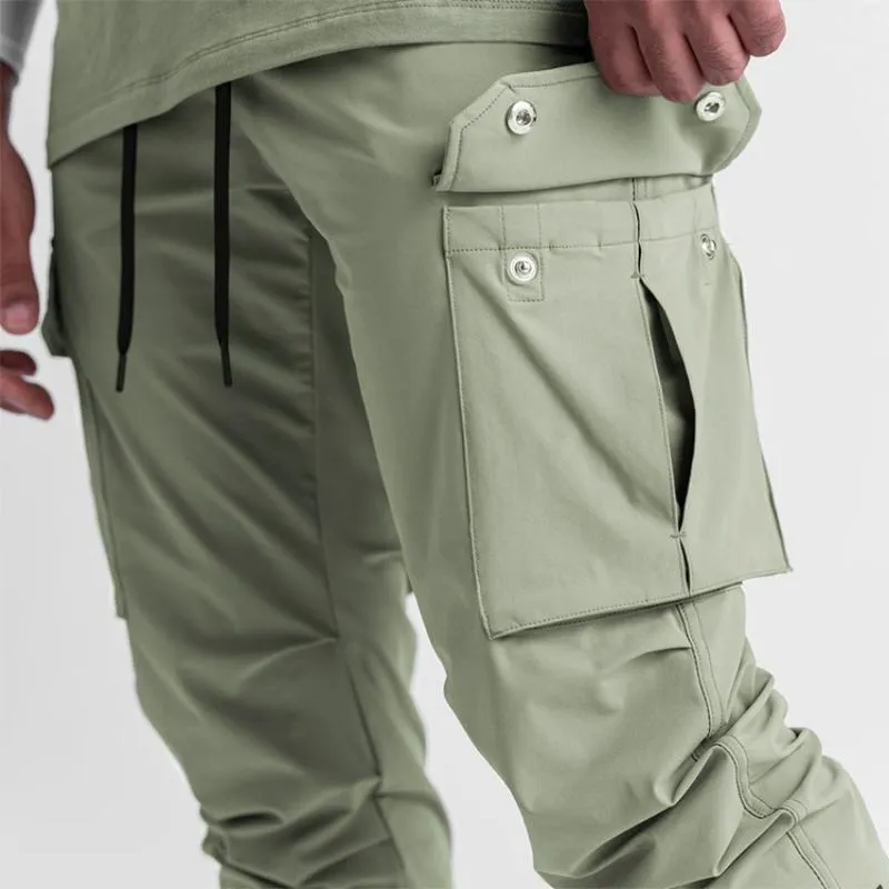 Men's Pants Mens Multi Pocket Cargo Joggers Men Sweatpant Summer Thin Casual Long Trousers Track Sportswear Male Streetwear