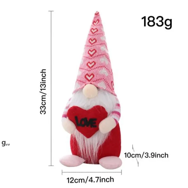 Nieuwe Valentijnsdag Gnome Beer Love Faceless Gnomes Geschenken Pop Window Props Decoratie Speelgoed Ornamenten DHL Ship Party Gunst RRD12670