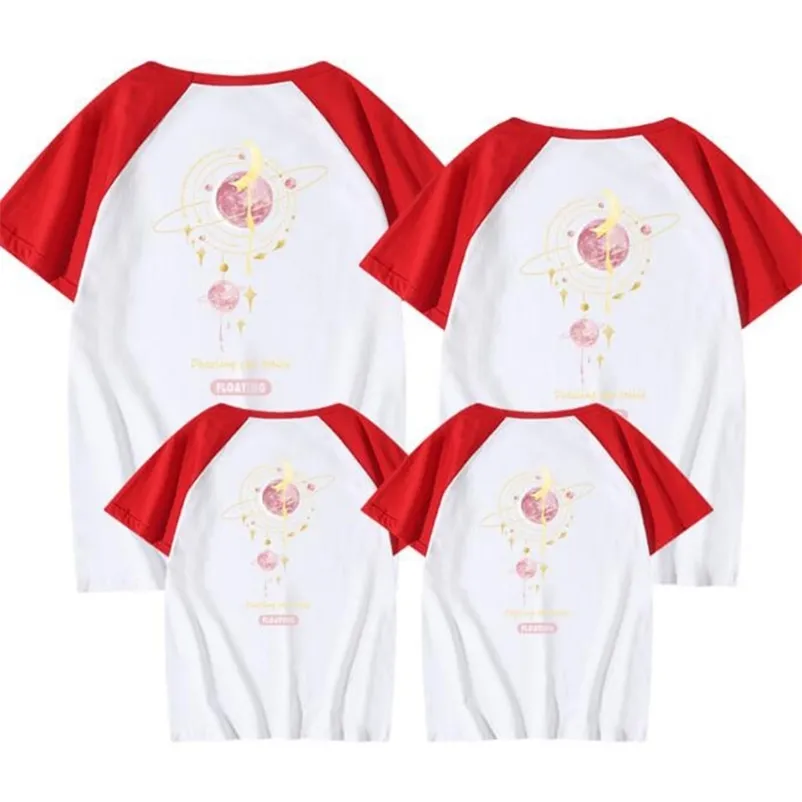 Familjen ser matchande outfits t-shirt kläder mor far son dotter barn baby summer stjärna utskrift 210521