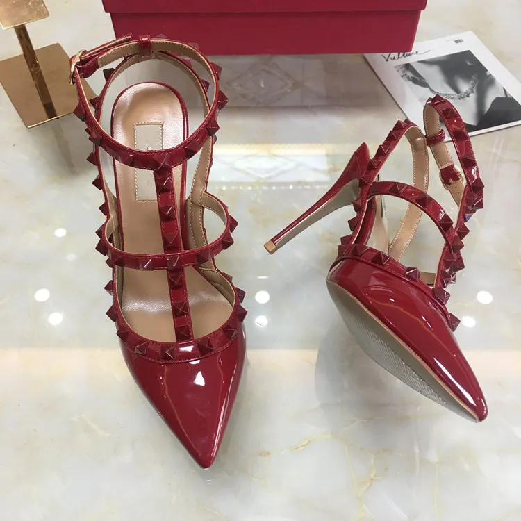 Red sales studded shoes