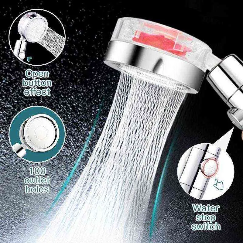 Accessori per utensili da bagno Soffione doccia a pioggia ruotato a 360 gradi Soffione doccia a getto d'acqua ad alta pressione Soffione doccia massaggiante portatile H1209