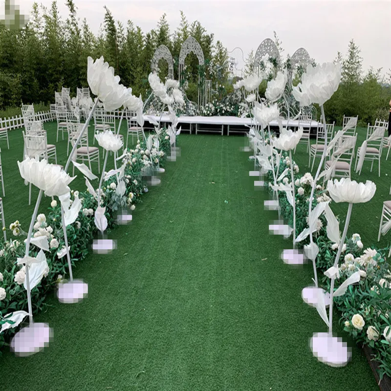 3 Teile/los Hochzeit Dekoration Requisiten Straßenführer Blume Party Bühne Gang Seide Garn Blumen Fenster Hintergrund Liefert